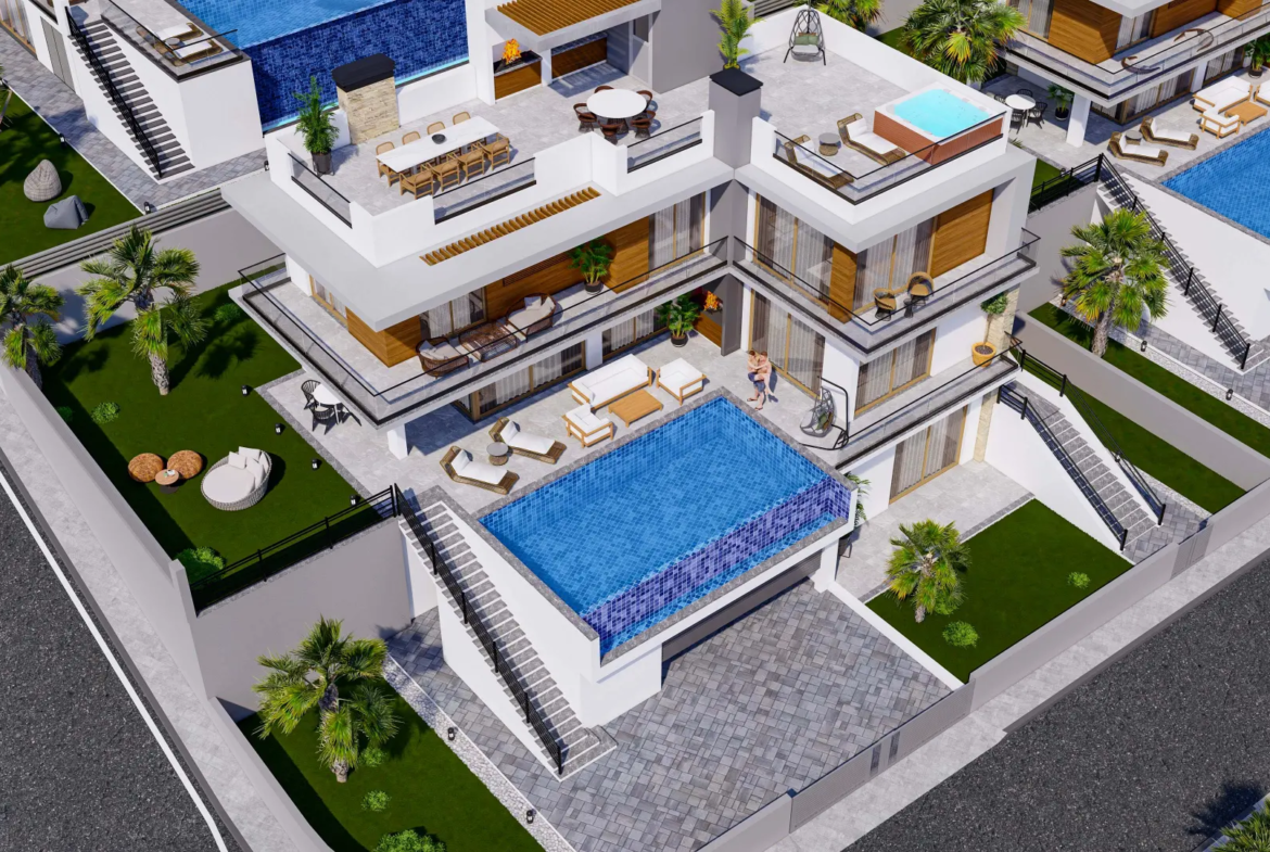 5 Bedroom Triplex Villa with Private Pool for Sale in Lapta