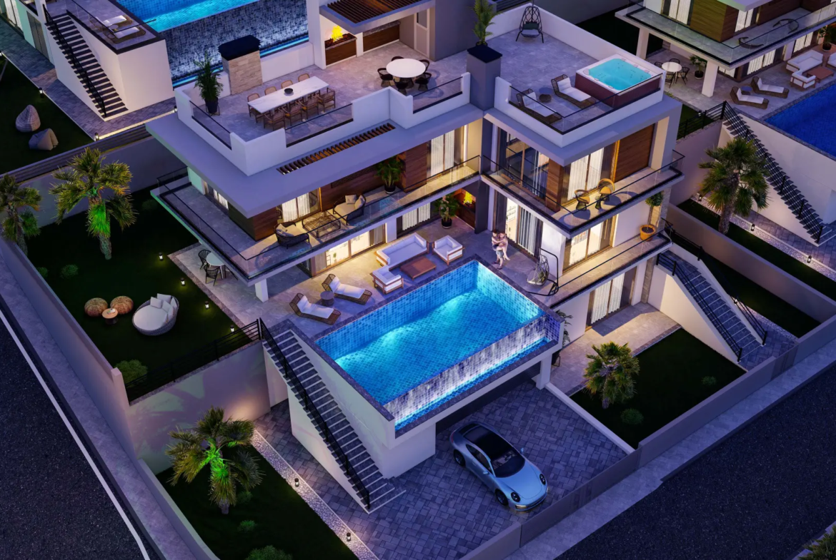 5 Bedroom Triplex Villa with Private Pool for Sale in Lapta