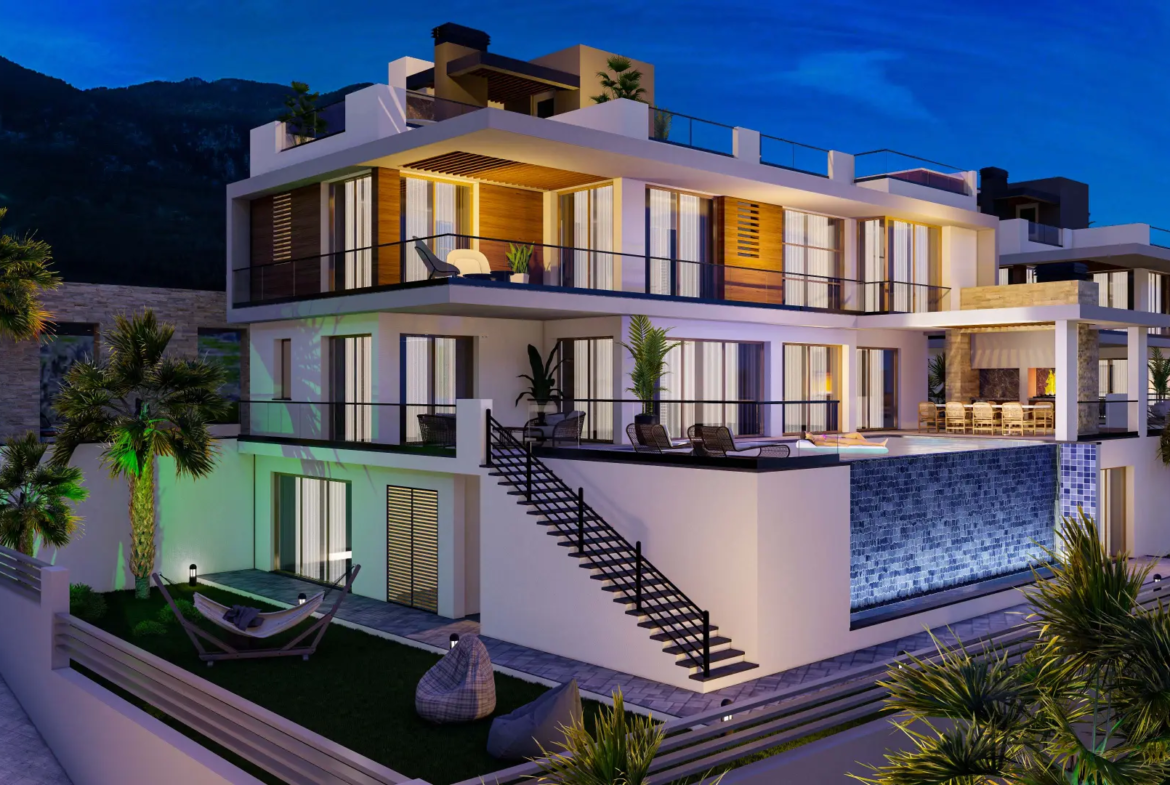 6 Bedroom Triplex Villa with Infinity Pool for Sale in Lapta