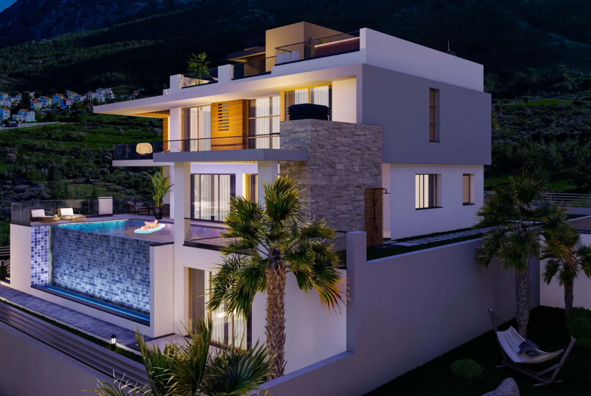 6 Bedroom Triplex Villa with Infinity Pool for Sale in Lapta