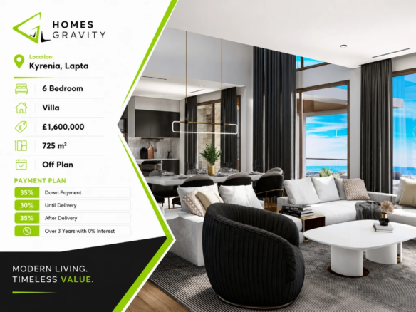6 Bedroom Triplex Villa with Infinity Pool for Sale in Lapta - Homes Gravity
