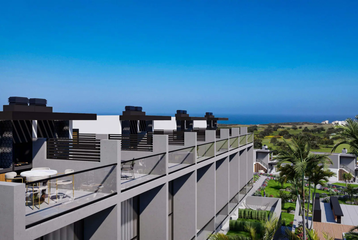Loft Apartment with Sea View Roof Terrace for Sale in Tatlisu