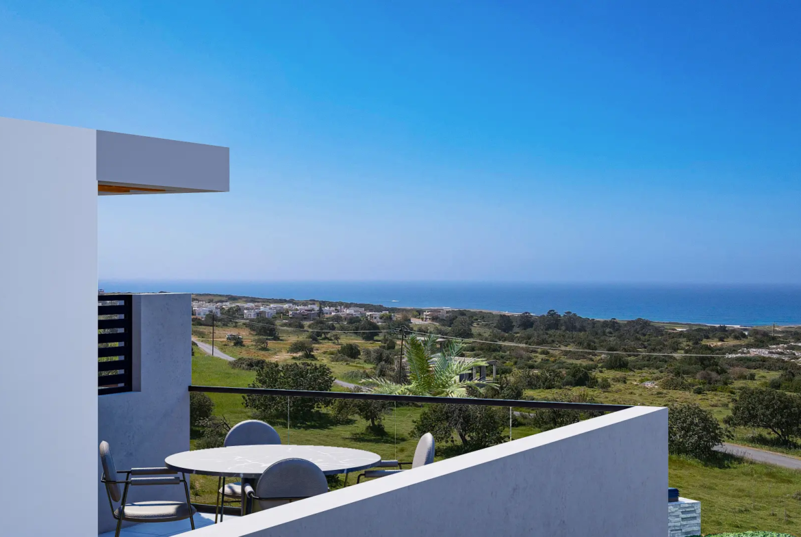 Loft Apartment with Sea View Roof Terrace for Sale in Tatlisu