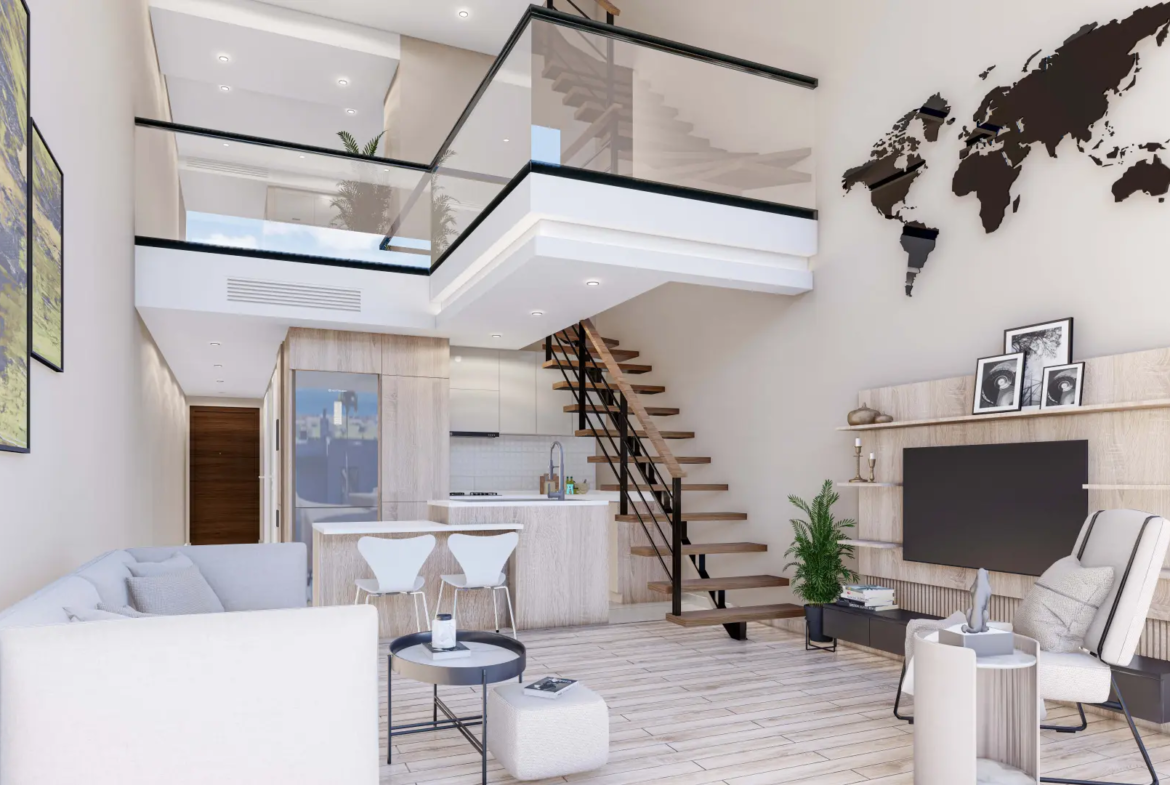 Loft Apartment with Sea View Roof Terrace for Sale in Tatlisu