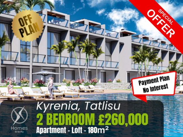 Loft Apartment with Sea View Roof Terrace for Sale in Tatlisu