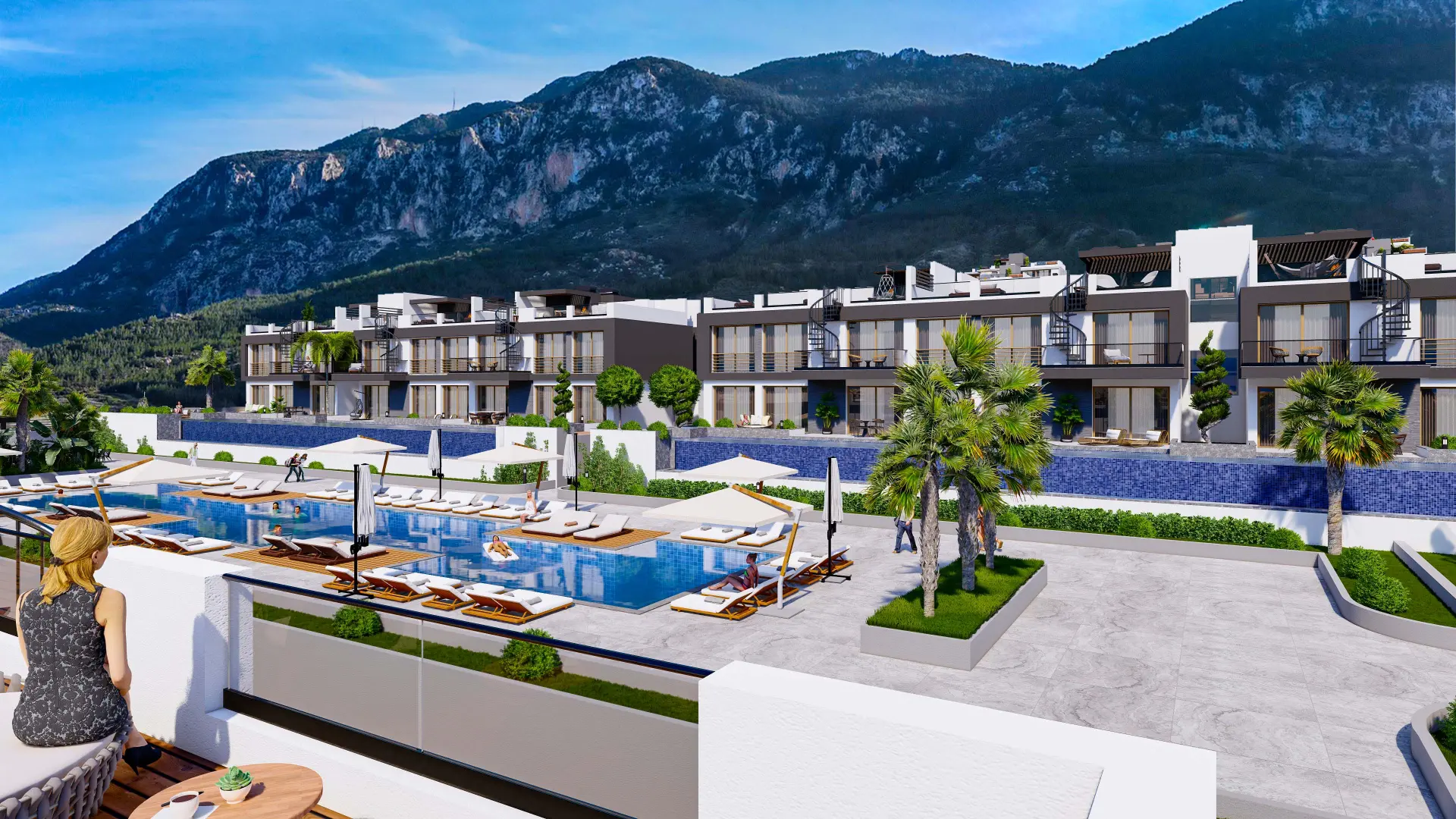 Sea Facing Apartment with Private Garden for Sale in Lapta