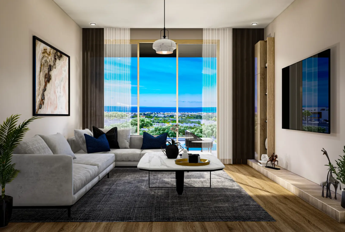 Sea Facing Apartment with Private Garden for Sale in Lapta