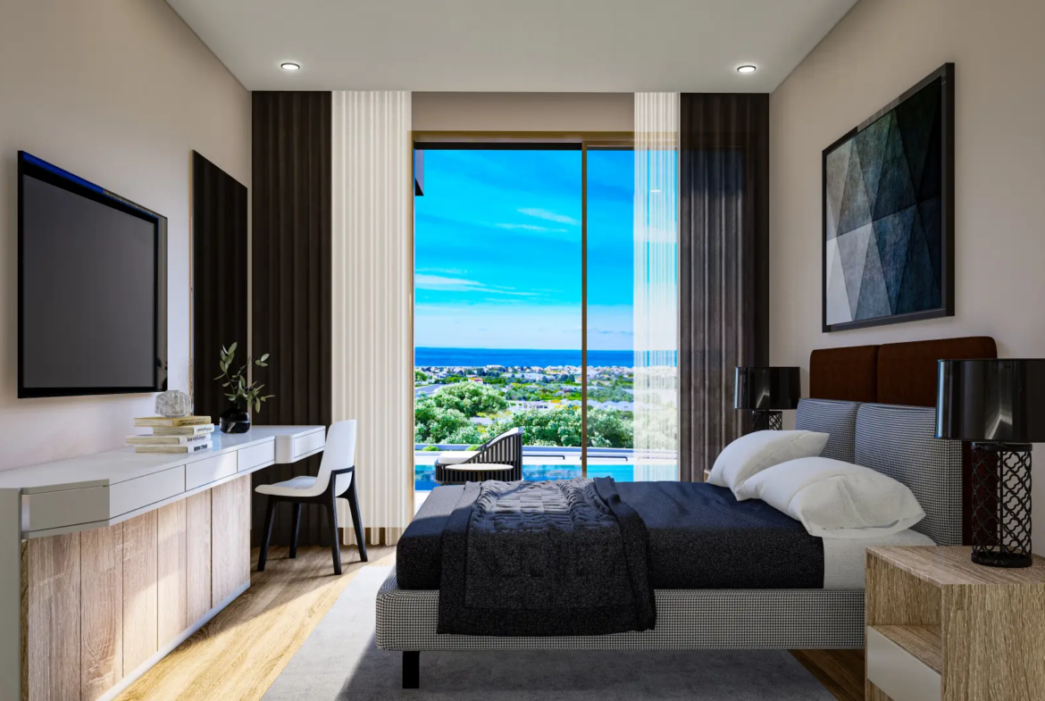 Sea Facing Apartment with Private Garden for Sale in Lapta