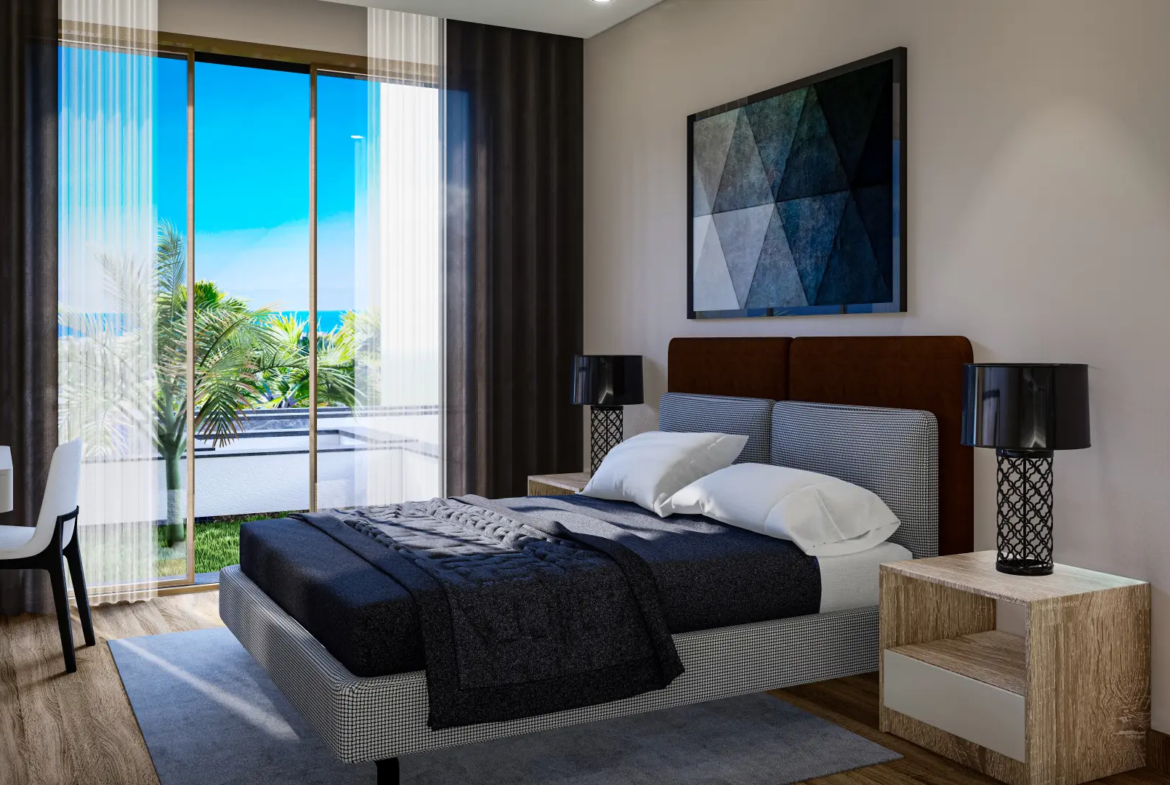 Sea Facing Apartment with Private Garden for Sale in Lapta