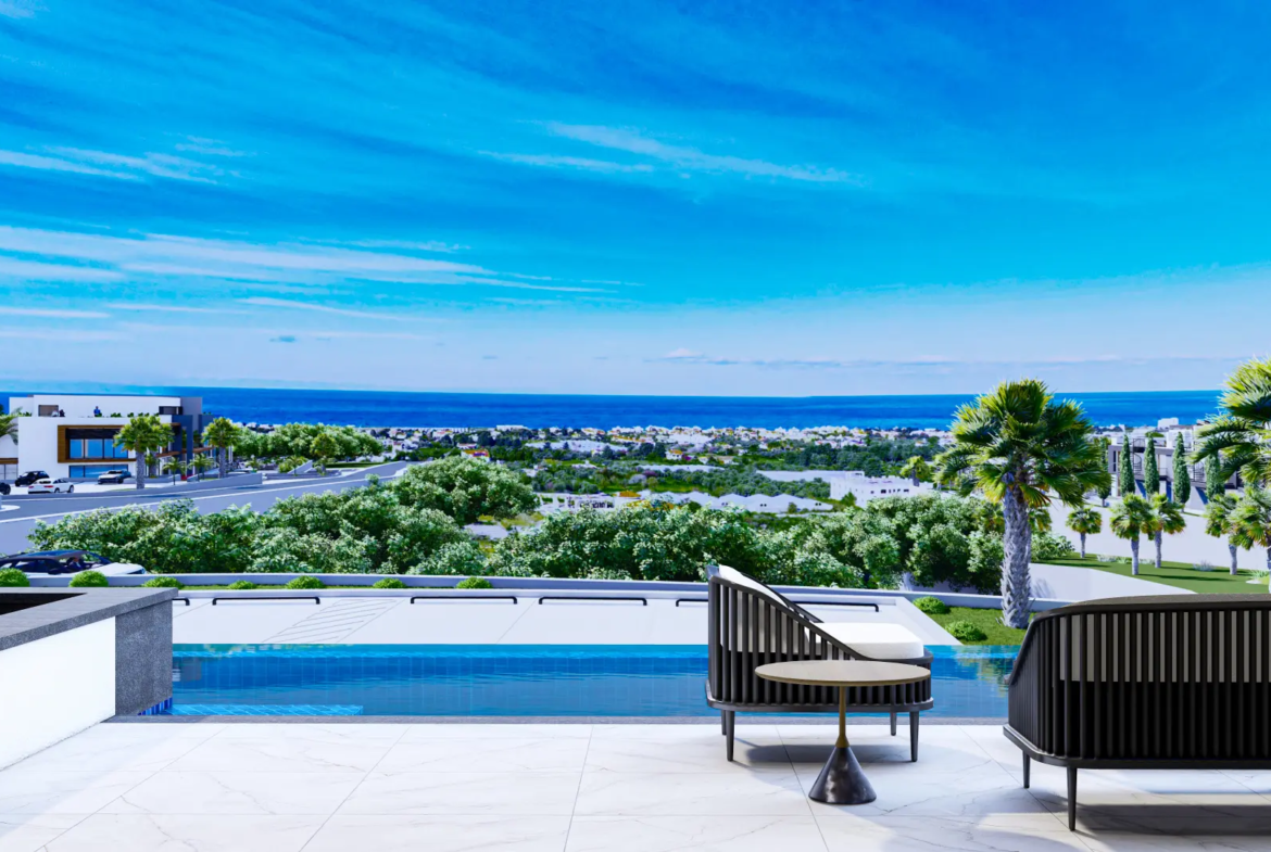 Sea Facing Apartment with Private Garden for Sale in Lapta