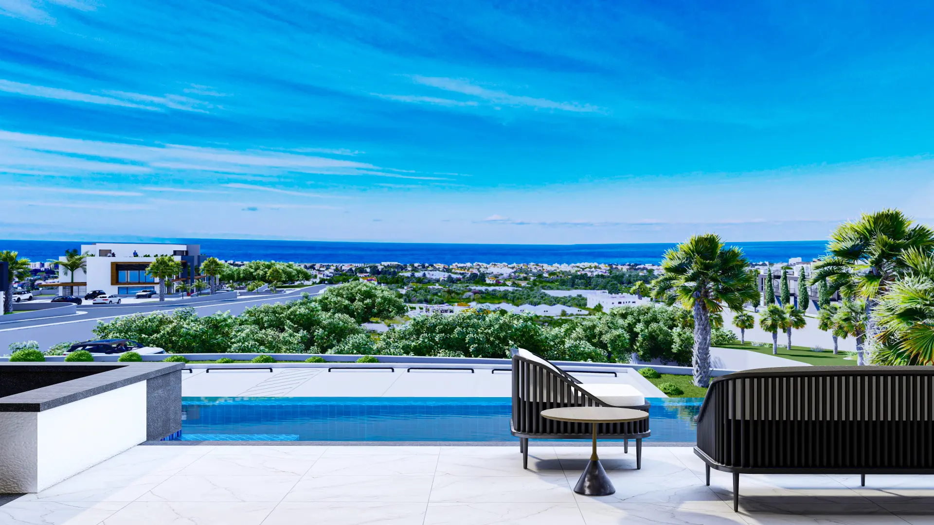 Sea Facing Apartment with Private Garden for Sale in Lapta