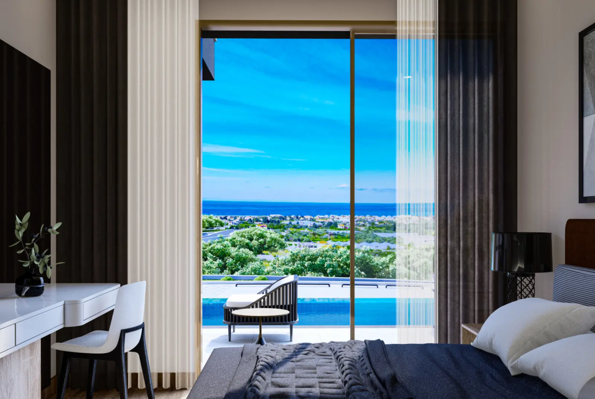 Sea Facing Apartment with Private Garden for Sale in Lapta