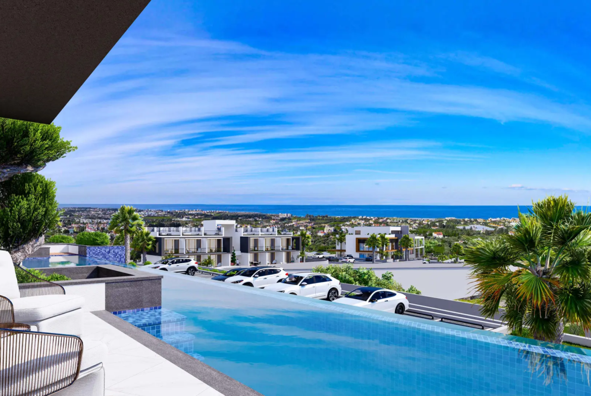 Sea Facing Apartment with Private Garden for Sale in Lapta