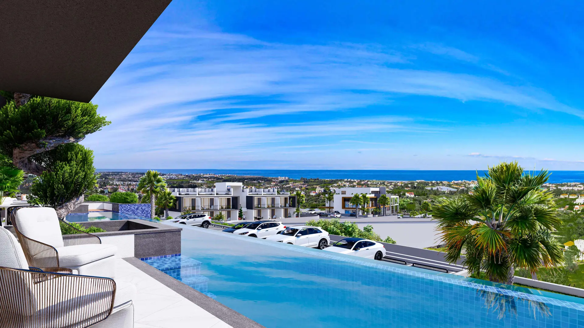 Sea Facing Apartment with Private Garden for Sale in Lapta
