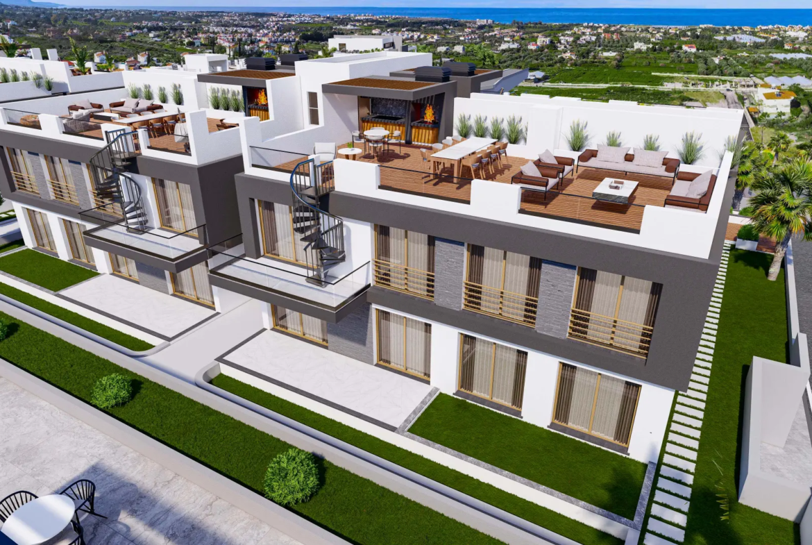 Sea Facing Apartment with Private Garden for Sale in Lapta