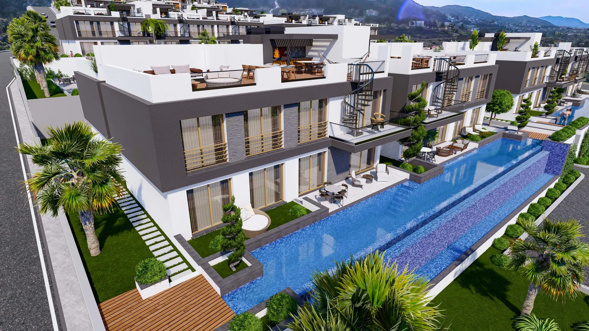 Sea Facing Apartment with Private Garden for Sale in Lapta