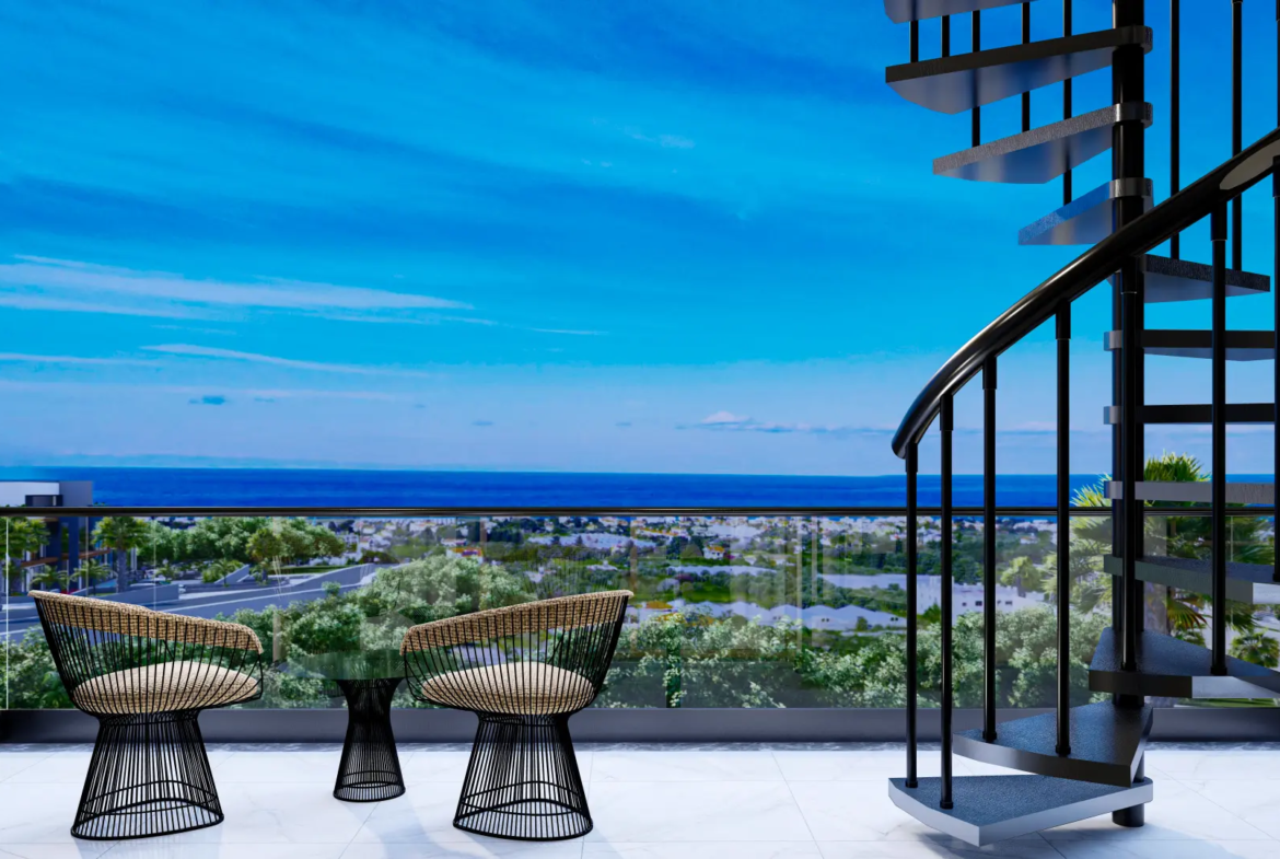 Sea Facing Apartment with Private Garden for Sale in Lapta