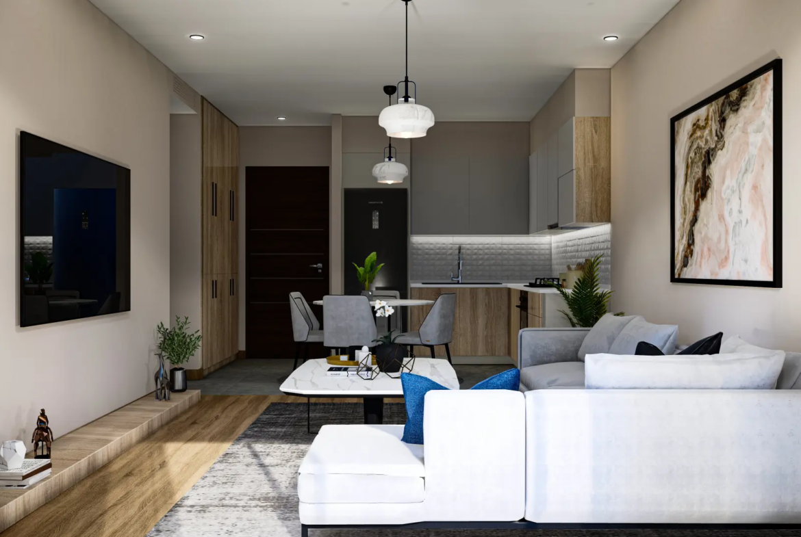 Sea Facing Apartment with Private Garden for Sale in Lapta