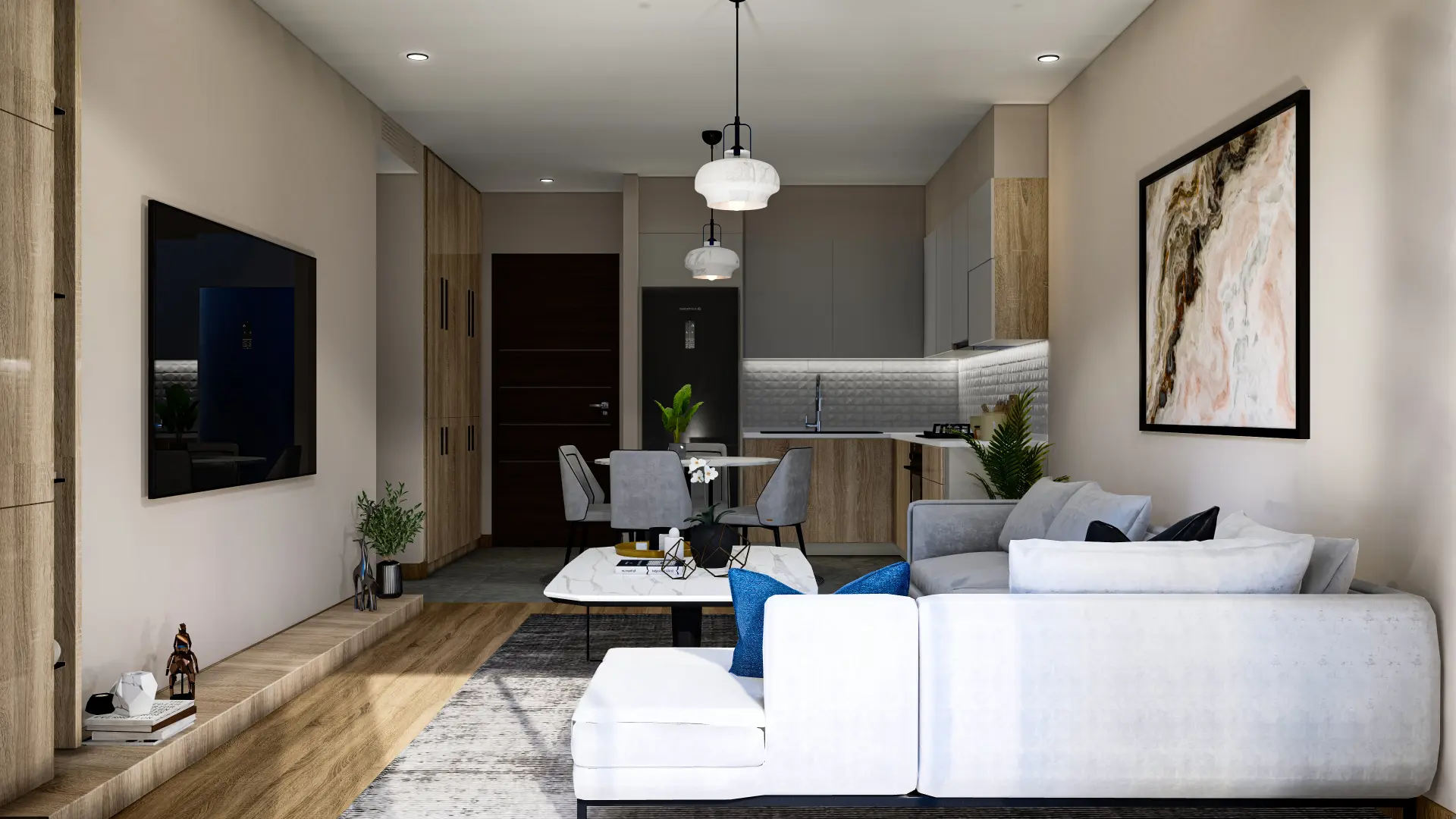 Sea Facing Apartment with Private Garden for Sale in Lapta