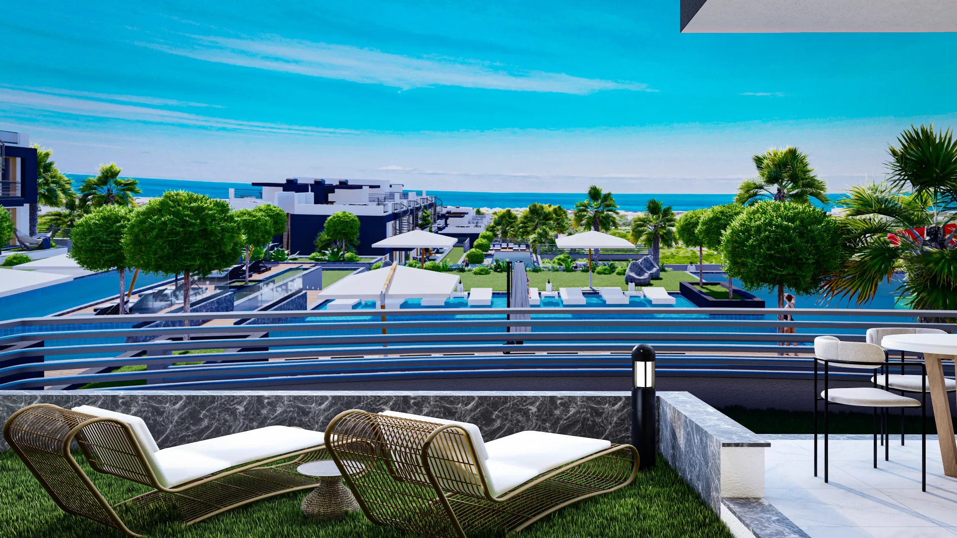Sea View Apartment with Private Garden for Sale in Lapta