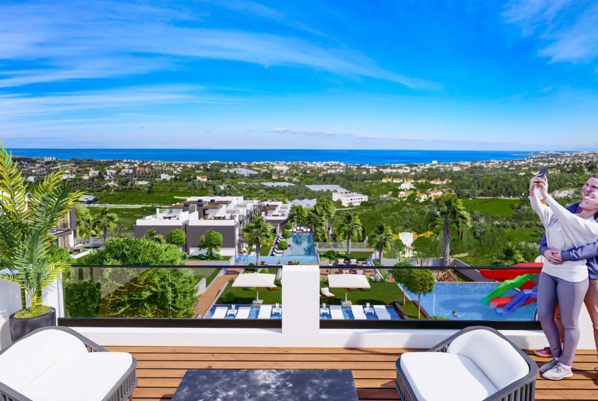 Sea View Apartment with Private Garden for Sale in Lapta