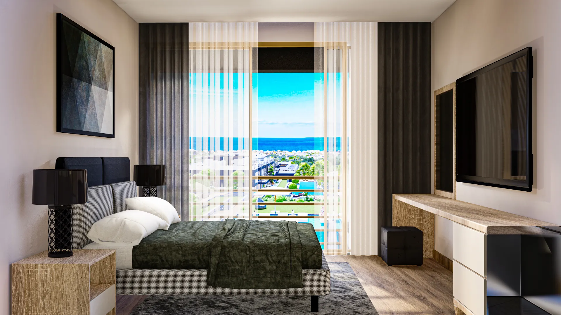 Sea View Apartment with Private Garden for Sale in Lapta