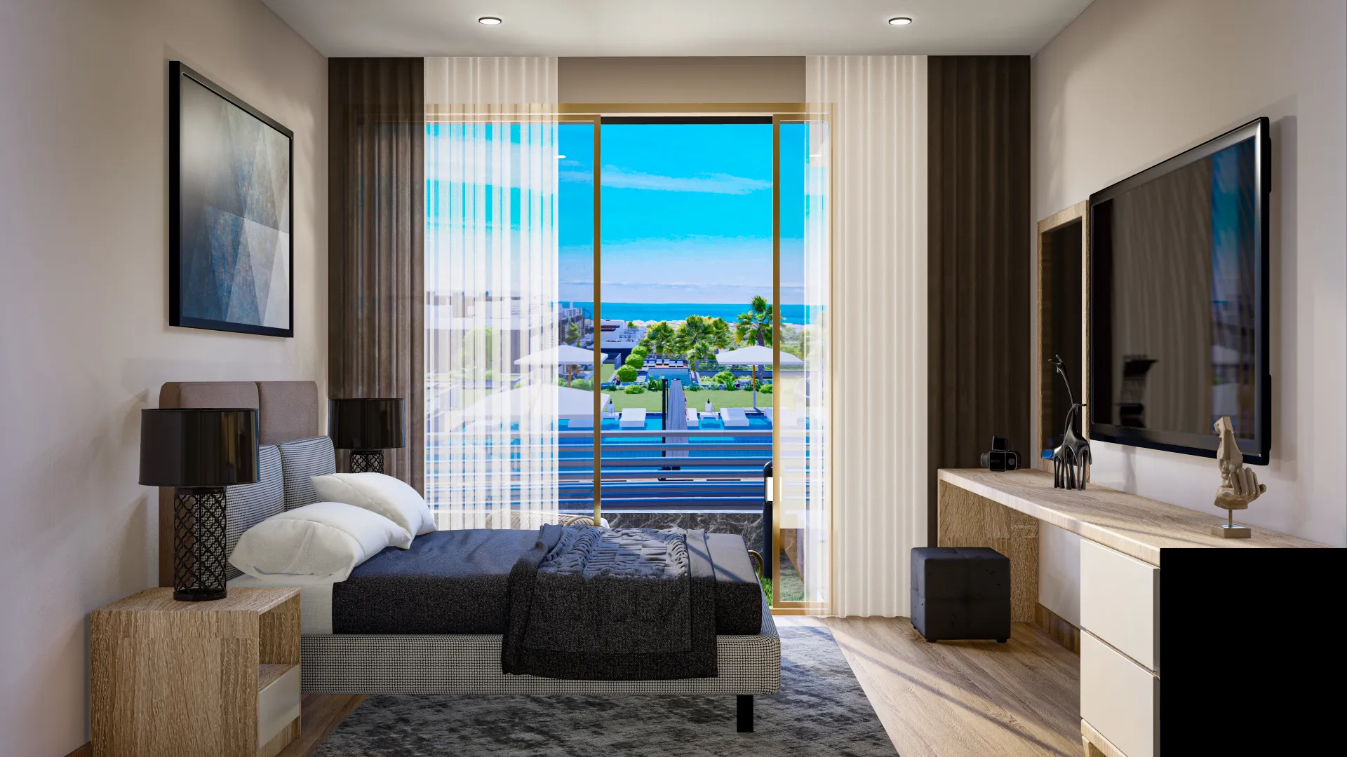 Sea View Apartment with Private Garden for Sale in Lapta