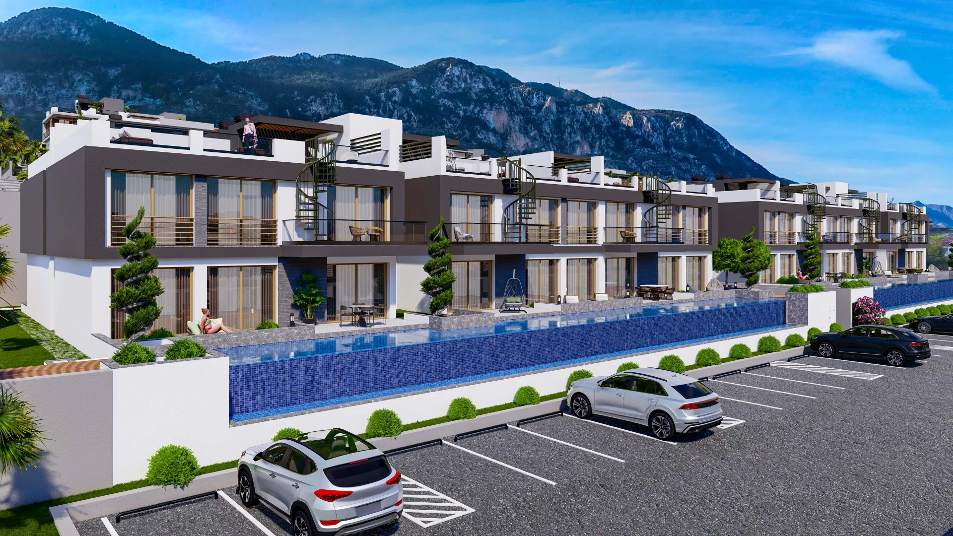 Sea and Mountain View Apartment with Roof Terrace in Lapta
