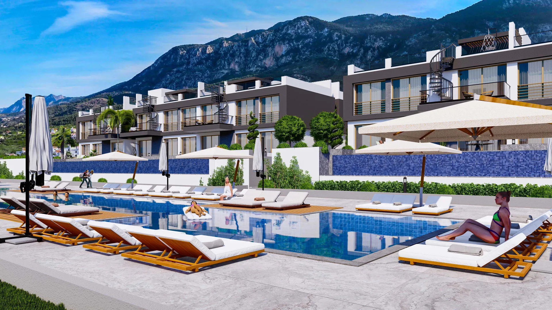 Sea and Mountain View Apartment with Roof Terrace in Lapta