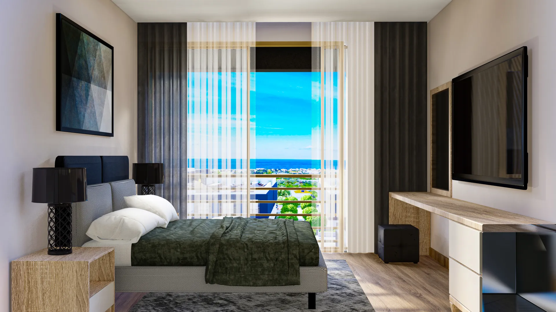 Sea and Mountain View Apartment with Roof Terrace in Lapta