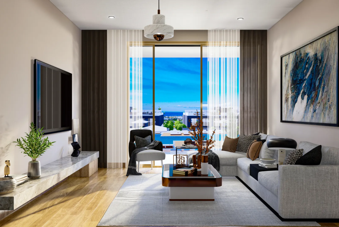 Sea and Mountain View Apartment with Roof Terrace in Lapta