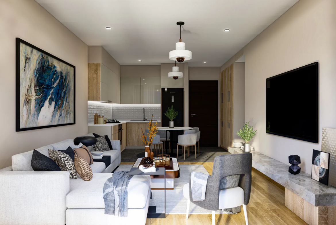 Sea and Mountain View Apartment with Roof Terrace in Lapta