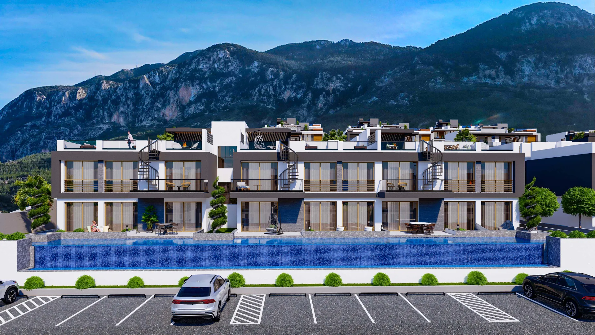 Sea and Mountain View Apartment with Roof Terrace in Lapta