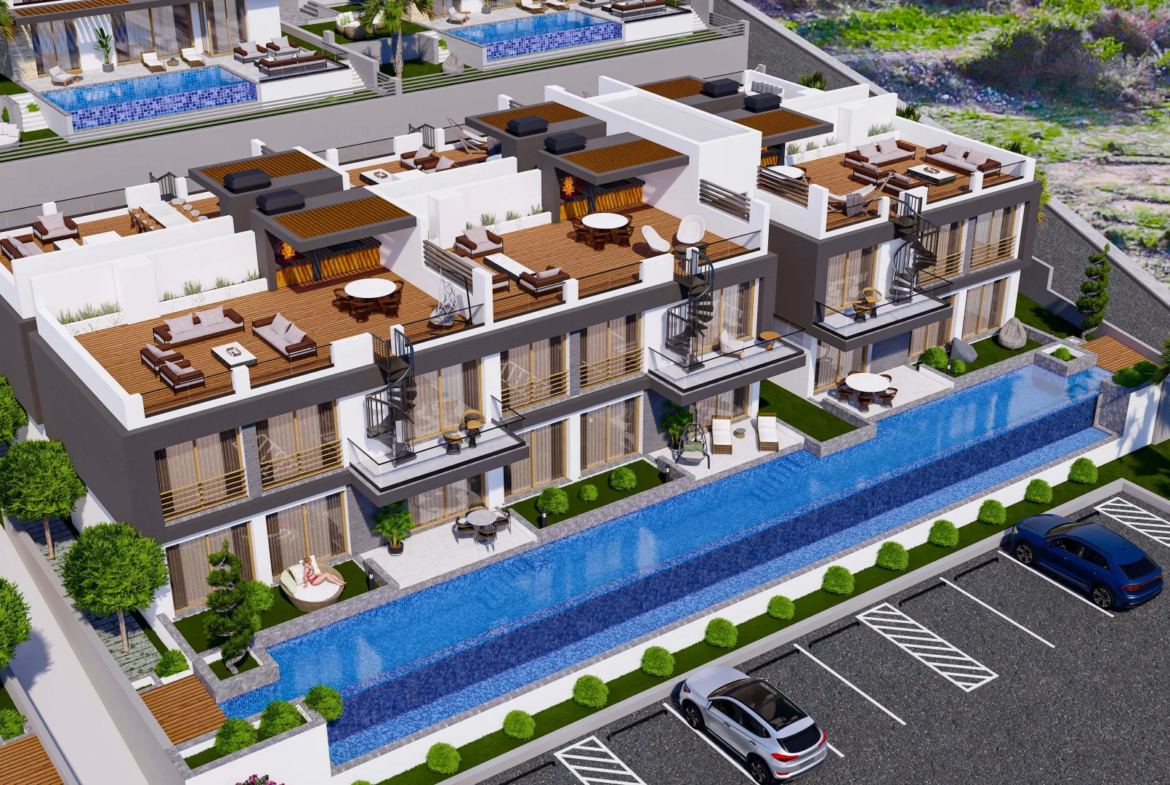 Sea and Mountain View Apartment with Roof Terrace in Lapta
