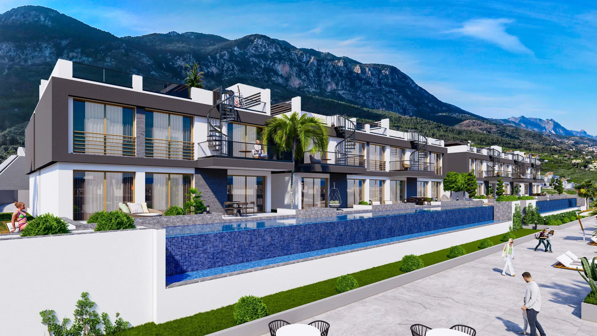 Sea and Mountain View Apartment with Roof Terrace in Lapta