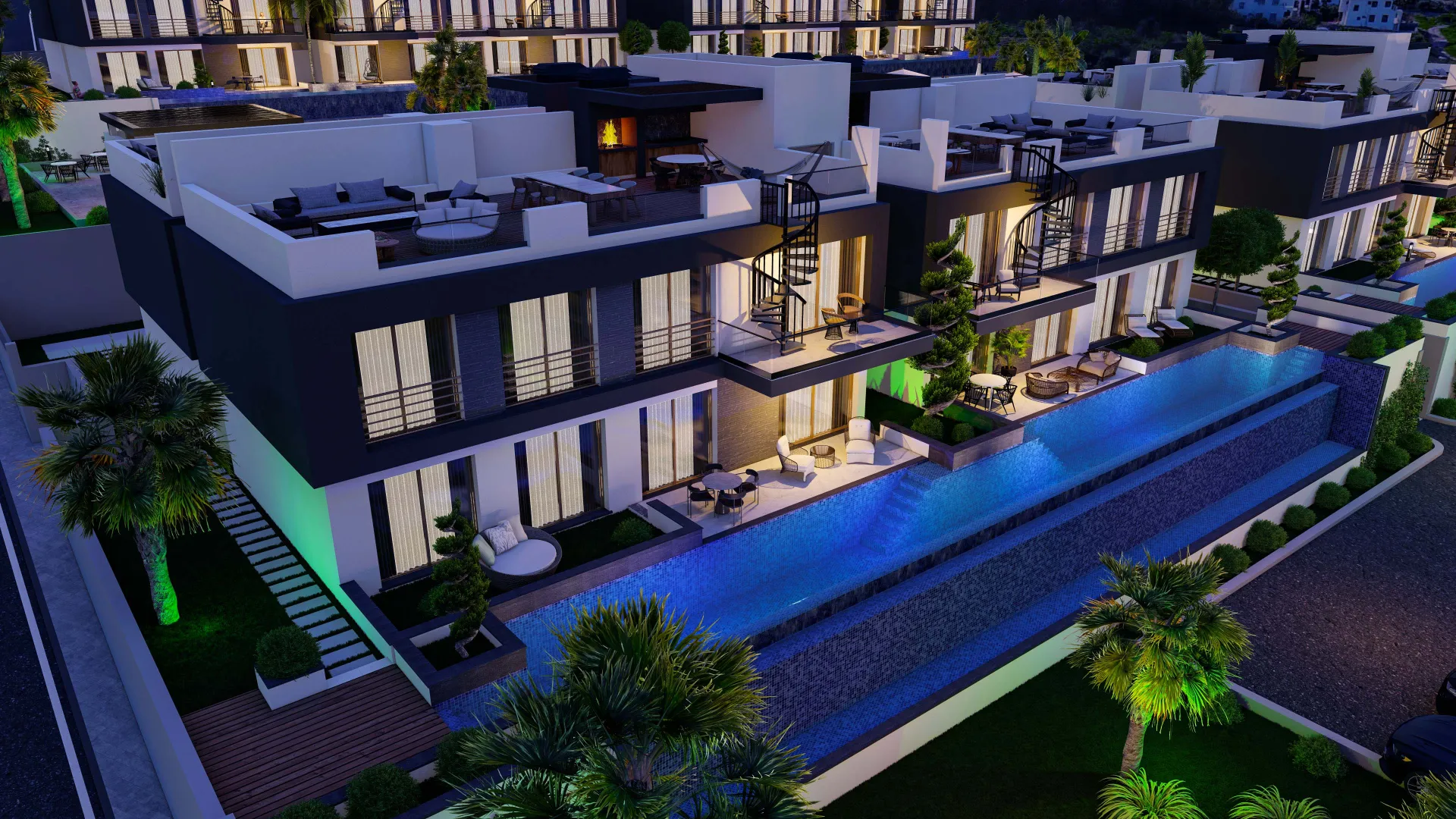 Sea and Mountain View Apartment with Roof Terrace in Lapta
