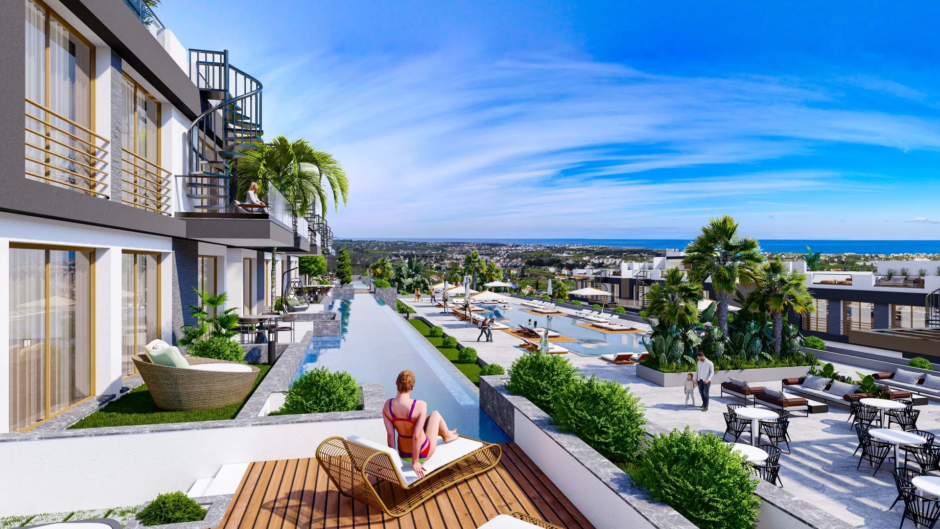 Sea and Mountain View Apartment with Roof Terrace in Lapta