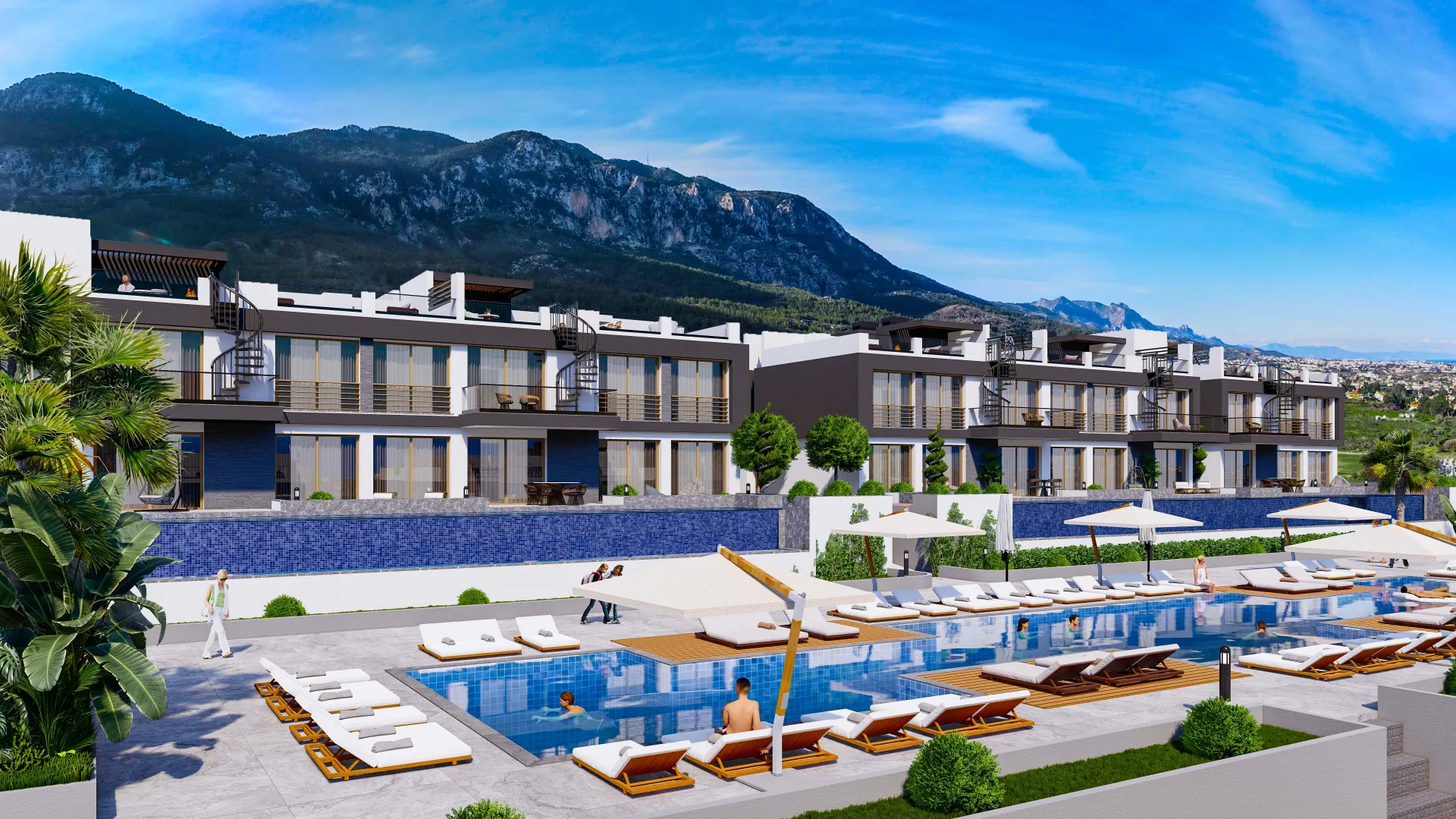 Sea and Mountain View Apartment with Roof Terrace in Lapta