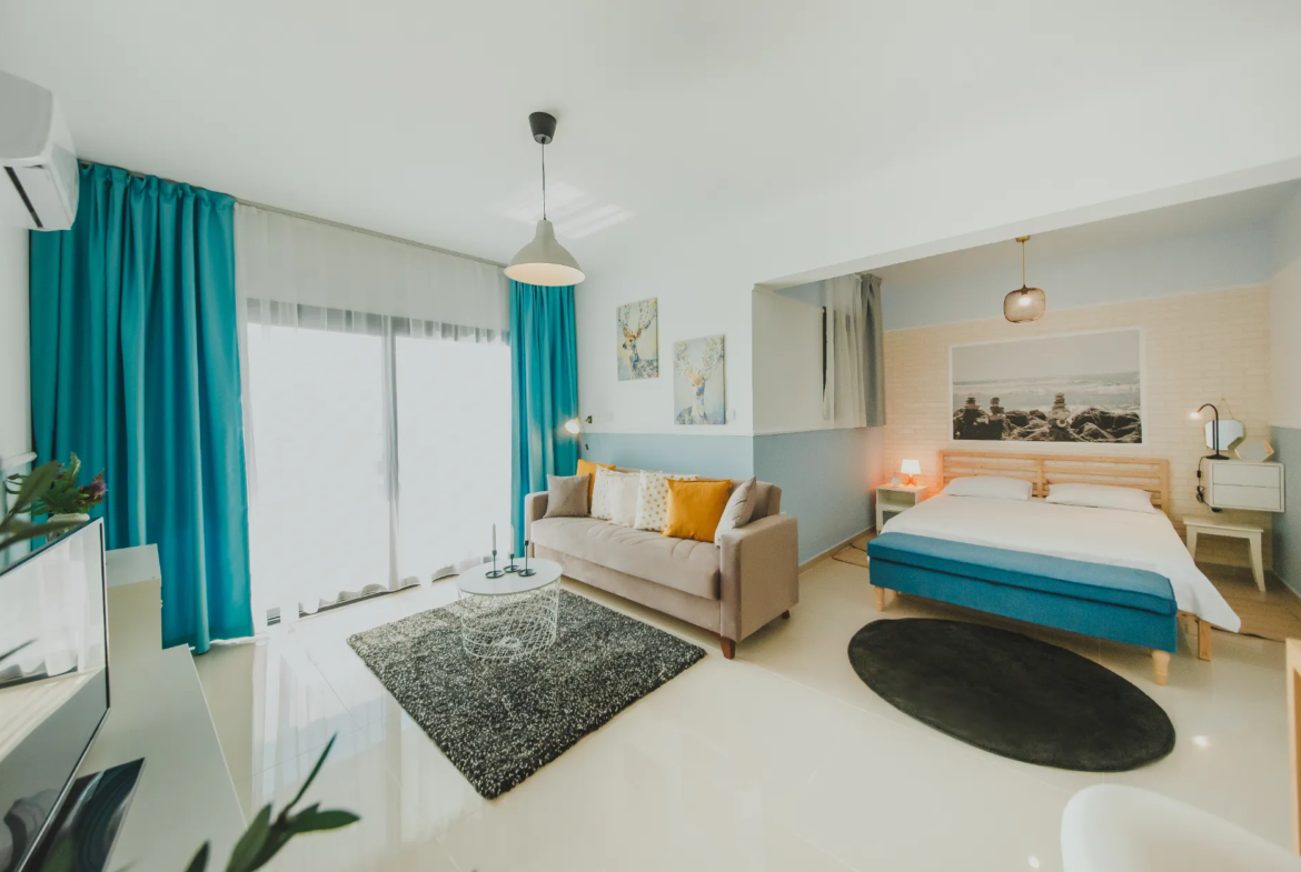 Furnished Sea View Studio Flat for Sale in Iskele North Cyprus