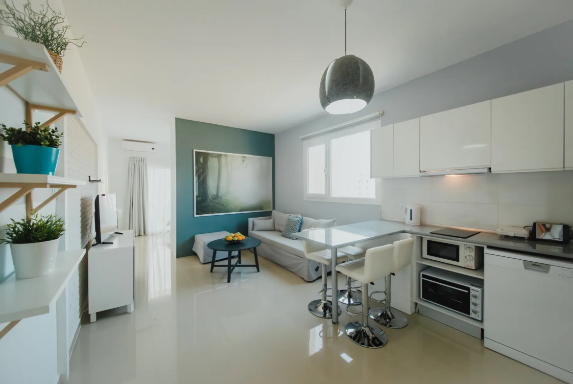 now change this information and replace in the design location: Famagusta, Iskele ready to move in fully furnished and sea view studio 60 m2 price 85,000 gbp Payment Plan 30% Down Payment: £25,500 70% Installment Plan: £59,500 over 24 months with 0% interest Monthly Payment: £2,479 per month and use this image for the property replace the image that as attached