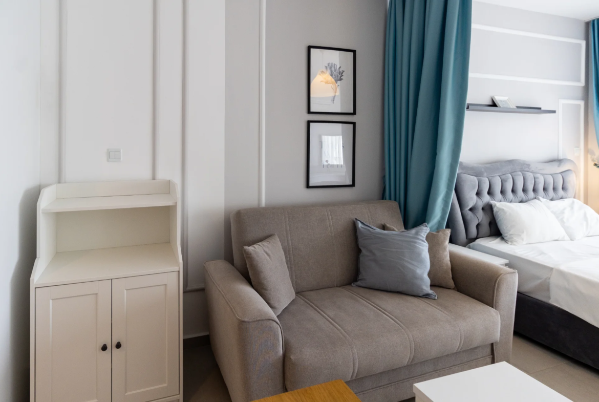 Ready Furnished Studio Flat with Sea View in Iskele North Cyprus