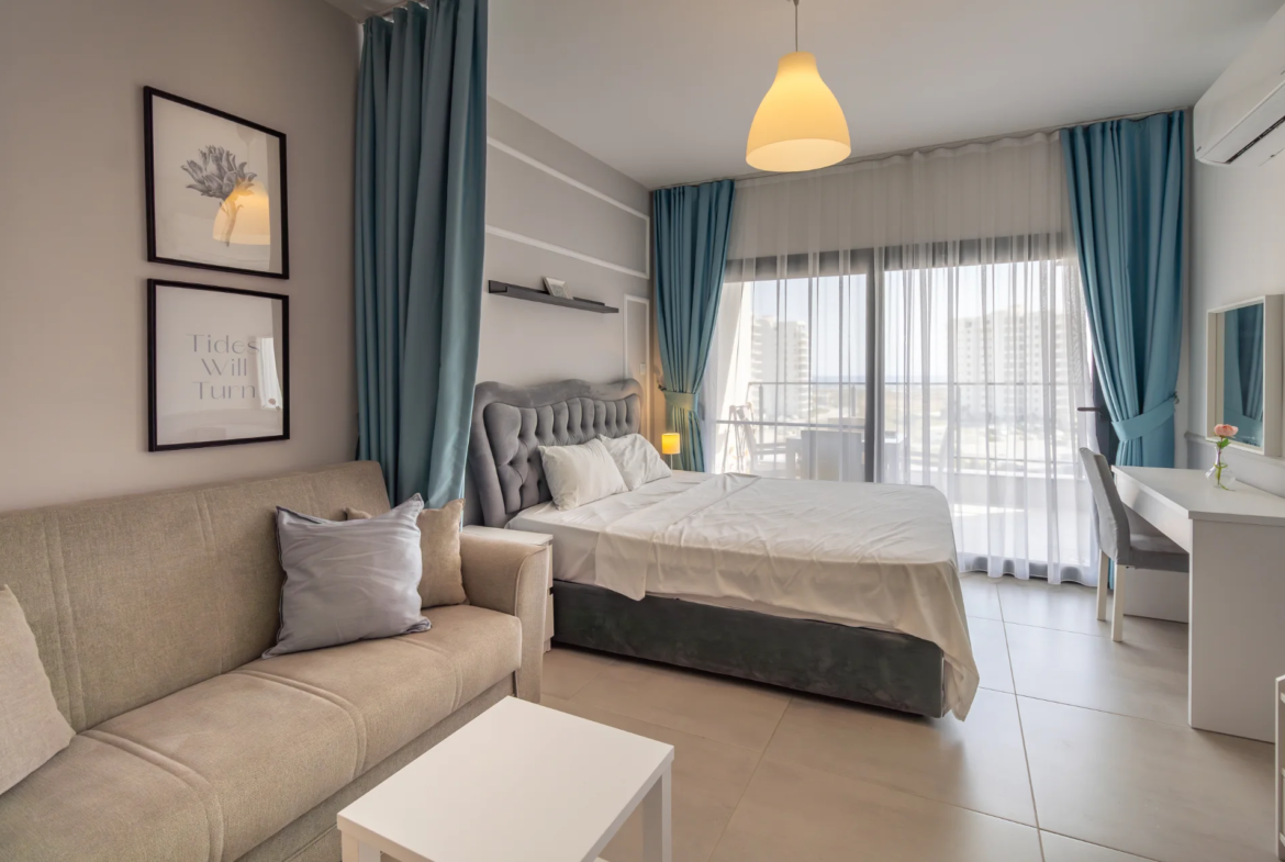 Ready Furnished Studio Flat with Sea View in Iskele North Cyprus