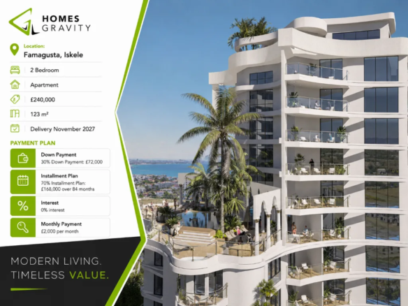 Spacious Apartment for Sale in Iskele North Cyprus Near the Beach